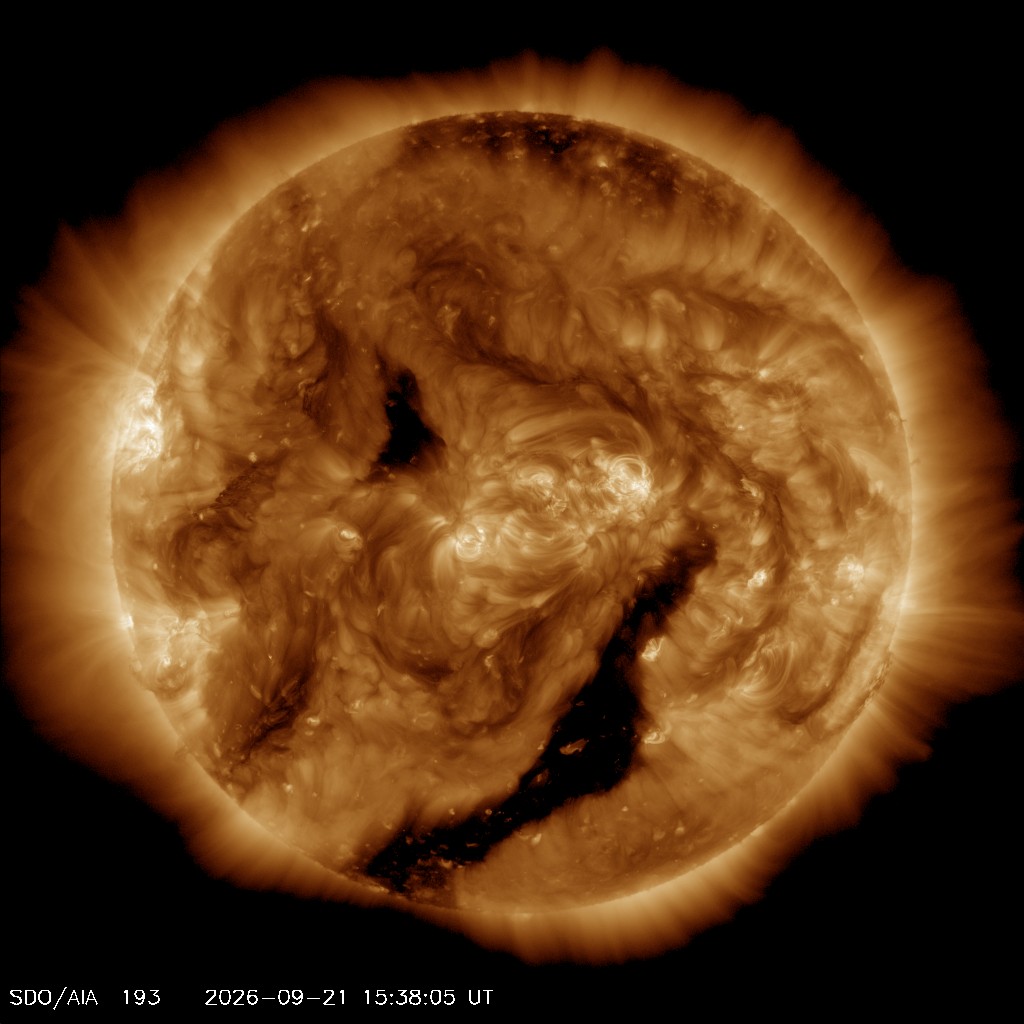 Die Sonne heute im extremen Ultraviolett bei 193 Ångström - NASA SDO AIA