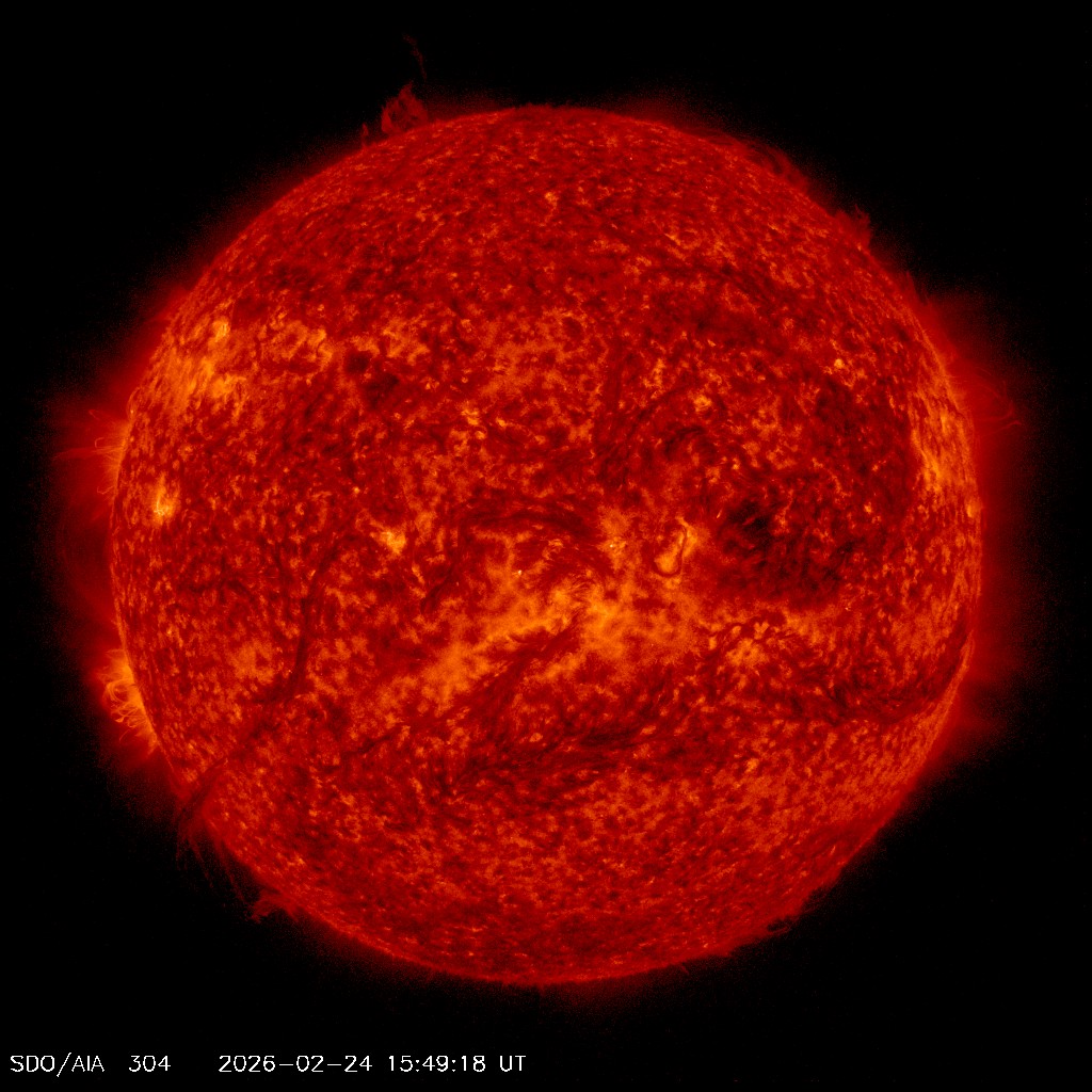 Die Sonne im EUV 304 Å - NASA SDO AIA
