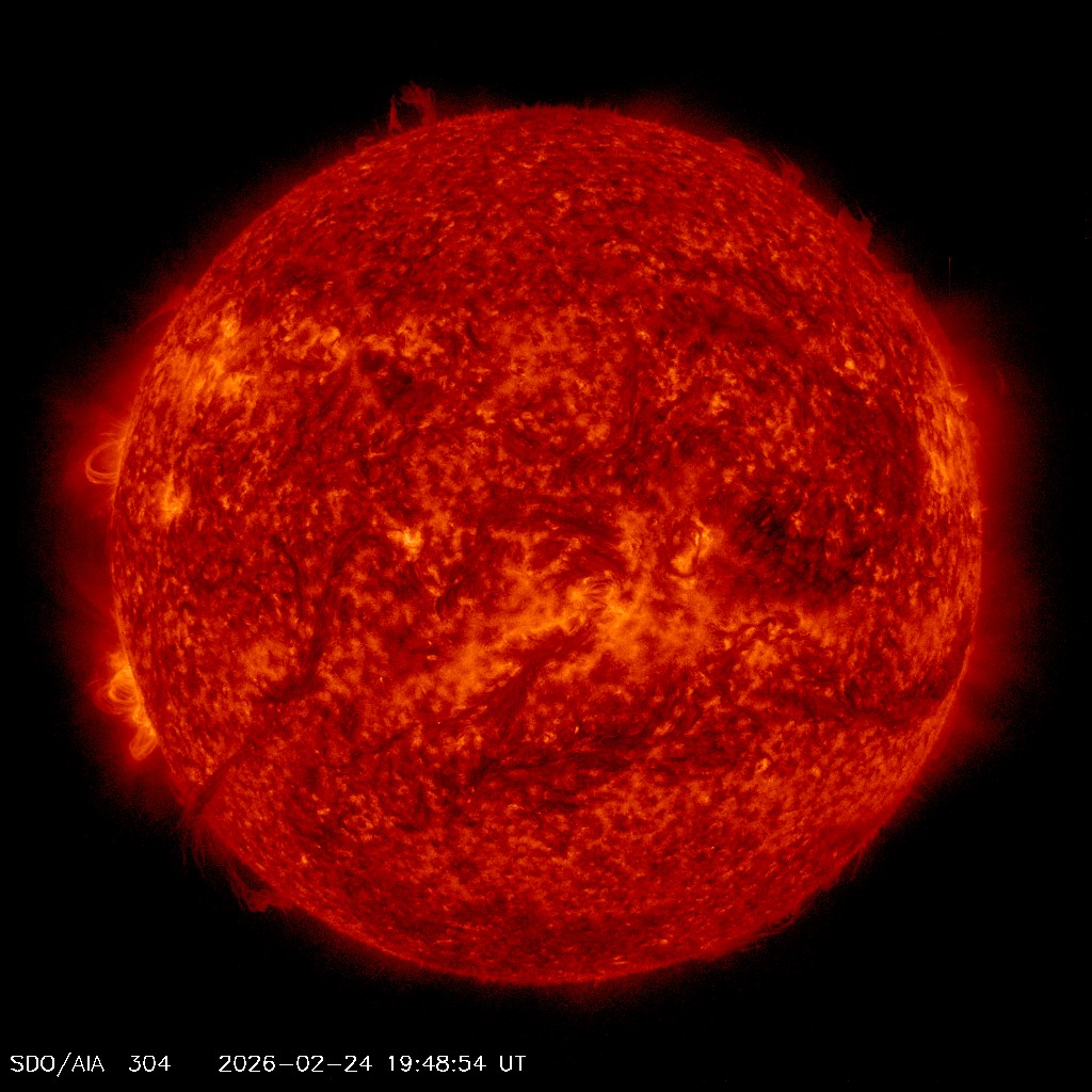 Die Sonne im EUV 304 Å - NASA SDO AIA