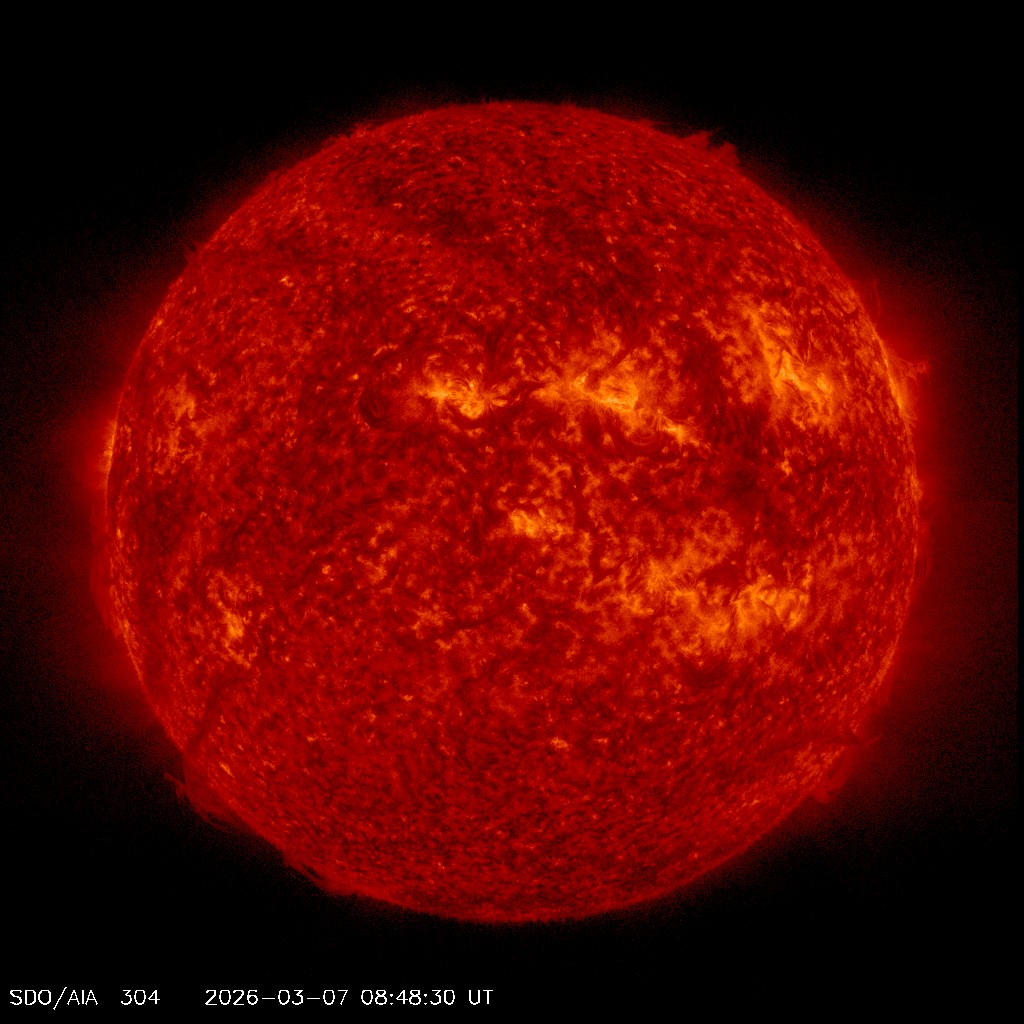 Die Sonne im EUV 304 Å - NASA SDO AIA